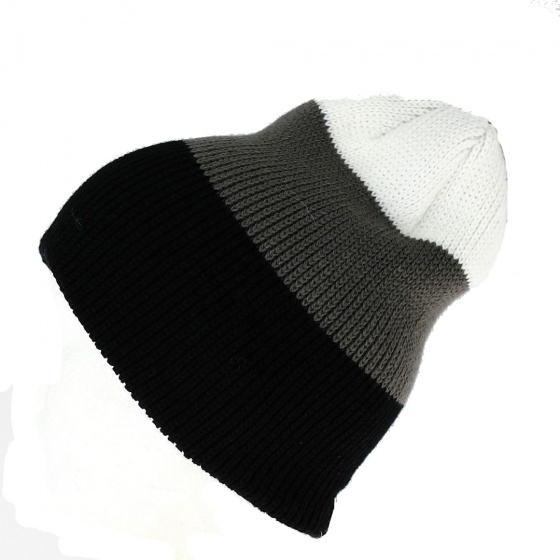 The Frena Black Stripe Beanie - Coal