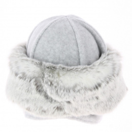 Gray Faux Fur Hat with Ear Flaps - Traclet