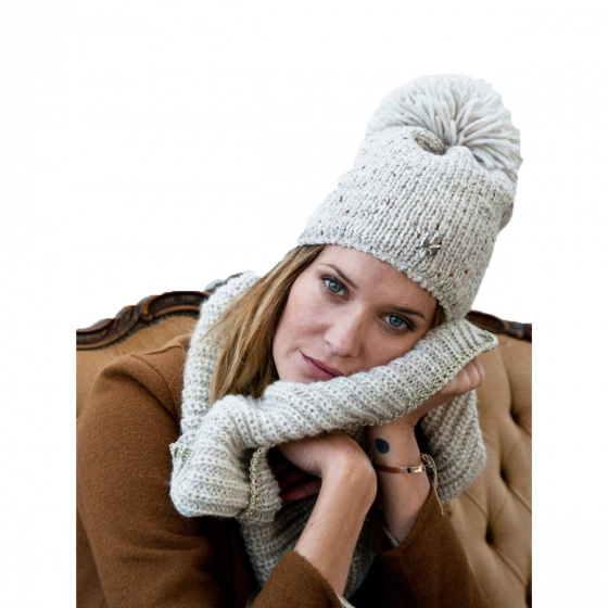 Ortona Beige Pom-Pom Beanie - Pipolaki
