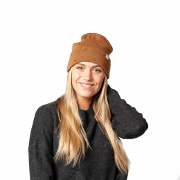 Short Beanie Vinson Fox Embroidery Camel - Barts