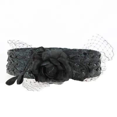 Léonie Black Ceremonial Headband - Traclet Reference: 13183 | Traclet Hat Shop