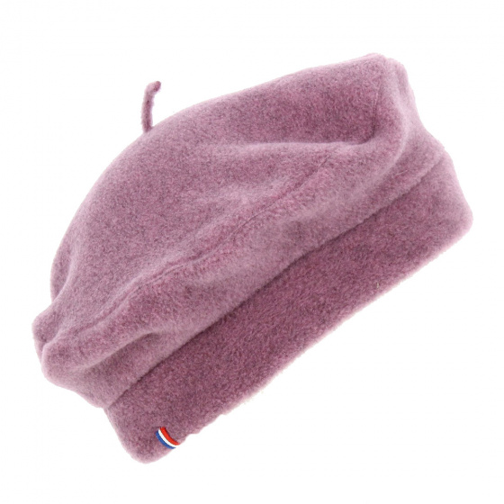 Denise Lilac Fleece Beret Made in france - Traclet