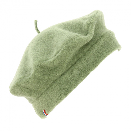 Green Denise Polar Beret made in France - Traclet