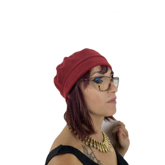 Béret polaire Denise Rouge chiné made in france - Traclet