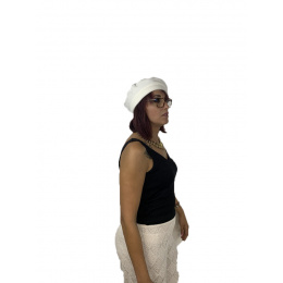 Denise Ecru fleece beret - Traclet