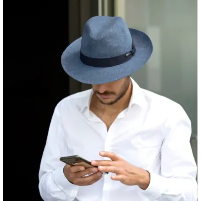 Chapeau Fedora Borsa Lin Bleu - Guerra 1855