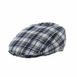 Flat Cap Cotton Blue and Grey Checkered - Traclet