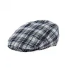 Blue and Grey Checkered Cotton Flat Cap - Traclet Reference: 8645 | Chapellerie Traclet