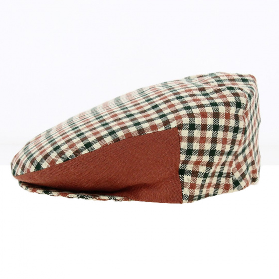Casquette Enfant Plate à Carreaux Marron et vert - Traclet Casquette Enfant Plate à Carreaux Marron et vert - Traclet