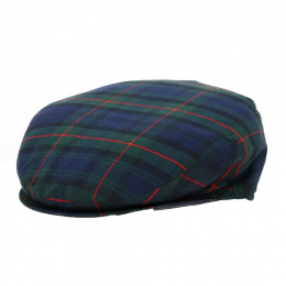 Green and blue checkered flat cap - Traclet