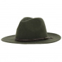 Khaki Green Venice Wool Felt Fedora Hat - Traclet