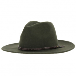 Khaki Green Venice Wool Felt Fedora Hat - Traclet