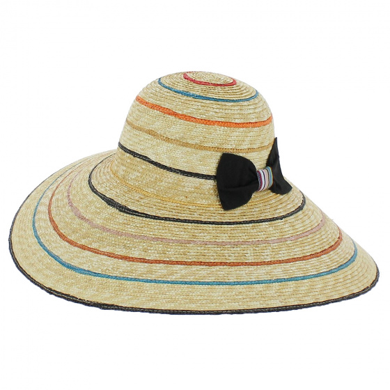 Iris Wide Brim Natural Straw Sun Hat - Traclet