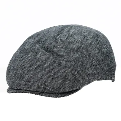 Gray Linen Flat Cap - Traclet