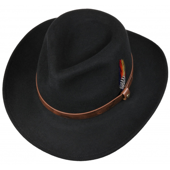Black Wool Felt Traveller Horse Hat - Stetson Black Wool Felt Traveller Horse Hat - Stetson