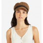 Caramel & Black Checkered Fiddler Sailor Cap - Brixton