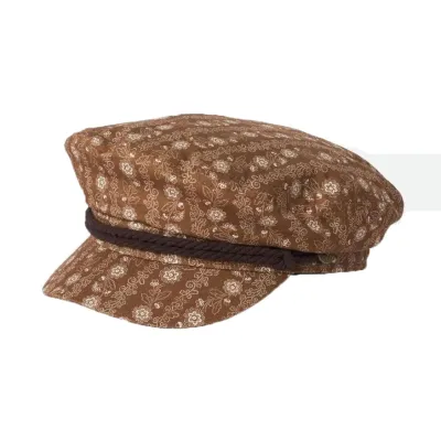 Casquette Marin Fiddler Fleur Coton Marron- Brixton Reference : 18273 | Chapellerie Traclet