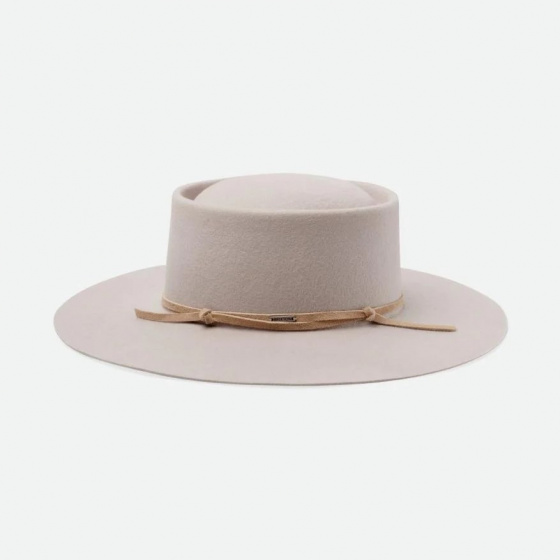 Vale Beige Felt Boater Hat - Brixton