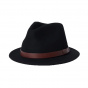 Black Wool Felt Baby Messer Fedora Hat - Brixton