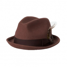 Brown Gain Wool Felt Trilby Hat - Brixton