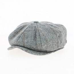 Navy Herringbone Brood Newsboy Cap - Brixton