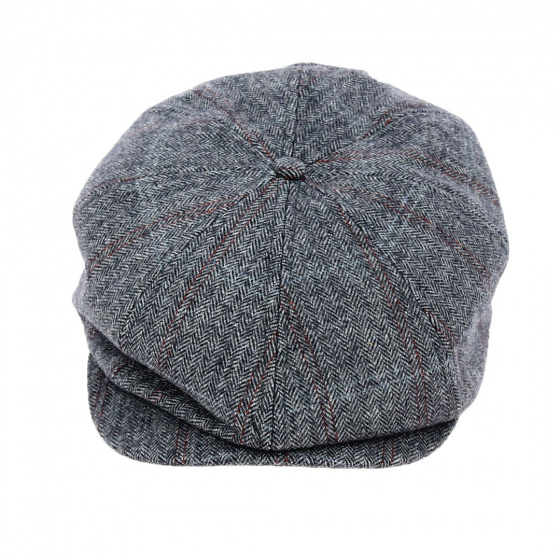 Navy Herringbone Brood Newsboy Cap - Brixton