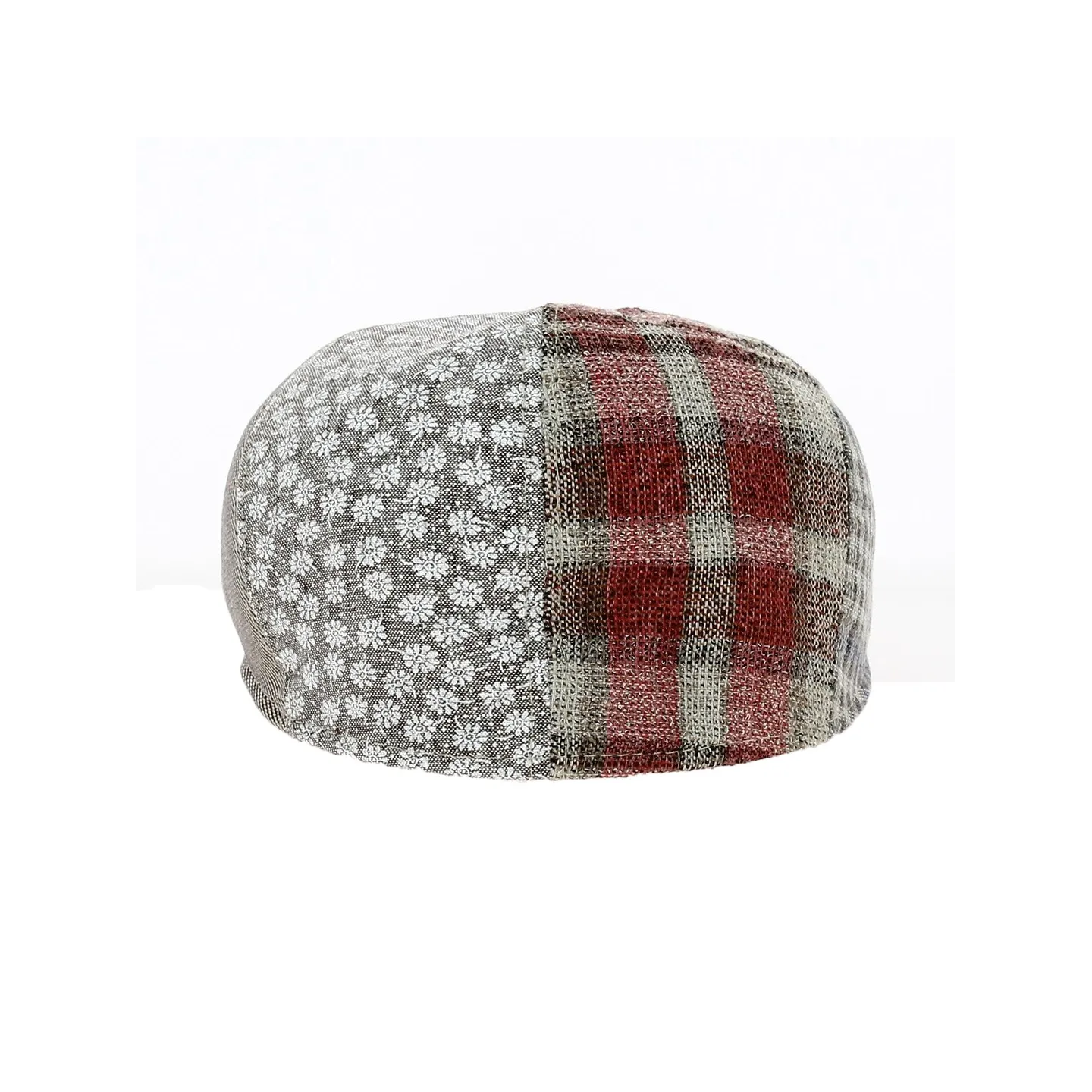 Domed Patchwork Linen and Cotton Cap - Traclet Reference: 11719 | Traclet Hat Shop
