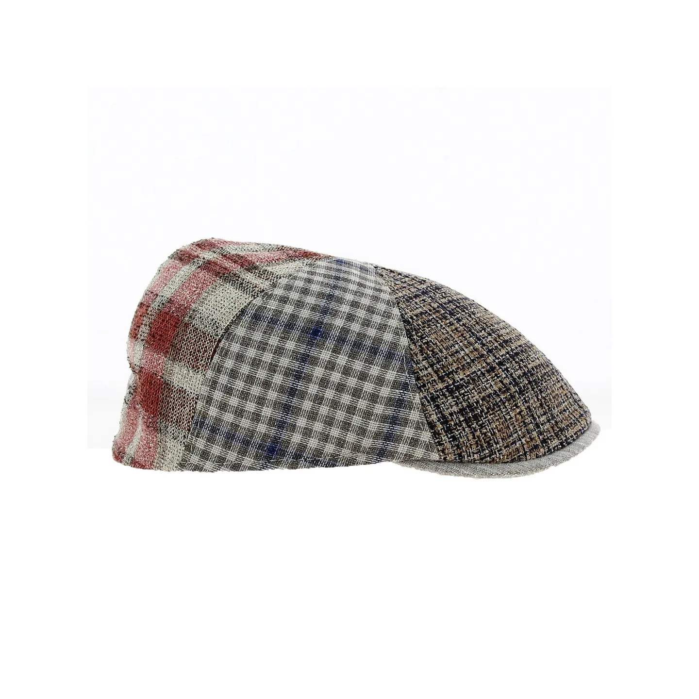 Domed Patchwork Linen and Cotton Cap - Traclet Reference: 11719 | Traclet Hat Shop