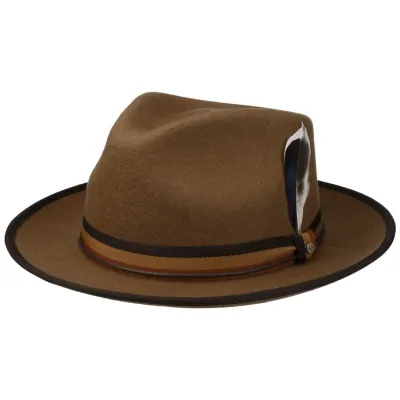 Cognac Wool Felt Fedora Hat - Stetson Reference: 18338 | Traclet Hat Shop