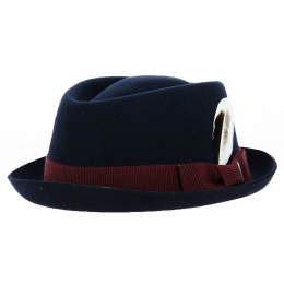 PorkPie Diamond Hat Felt Wool Navy - Stetson