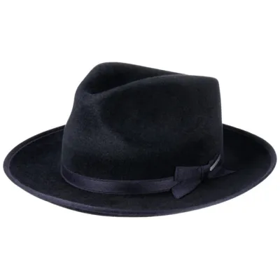 Navy Fur Felt Fedora Hat - Stetson Reference: 18346 | Traclet Hat Shop