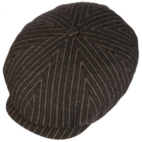 Casquette 8 côtes Laine Rayures Marron - Stetson