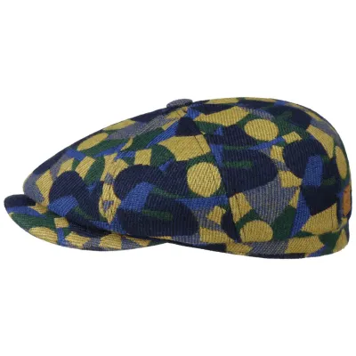 Blue & Yellow Wool Hatteras Cap - Stetson x Feebles Reference: 18362 | Traclet Hat Shop
