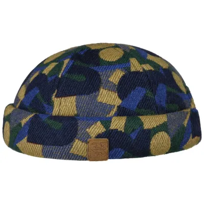 Bonnet Docker Jacquard Bleu & Jaune - Stetson x Feebles Reference : 18364 | Chapellerie Traclet
