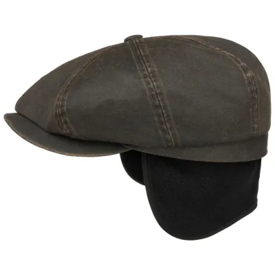 Stetson Brown Cotton Hatteras Cap with Ear Flaps Reference: 18365 | Traclet Hat Shop