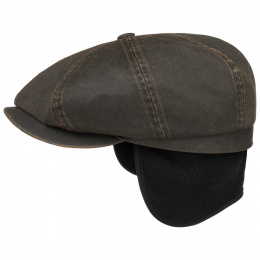Stetson Brown Cotton Hatteras Cap with Ear Flaps