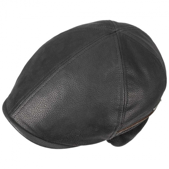 Redding Leather Cap with Ear Flaps Black - Stetson Redding Leather Cap with Ear Flaps Black - Stetson