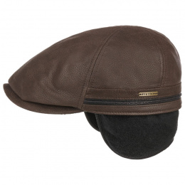 Stetson Redding Leather Cap with Ear Flaps in Brown