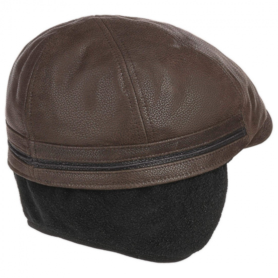 Casquette Redding Cuir Cache-Oreilles Marron - Stetson
