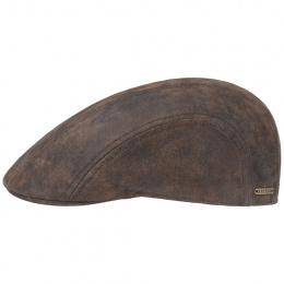 Madison Pigskin Brown Leather Cap - Stetson