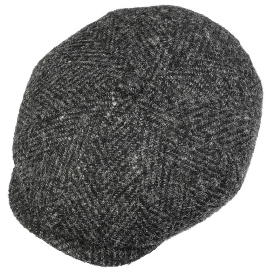 Grey Herringbone Hatteras Cap - Stetson
