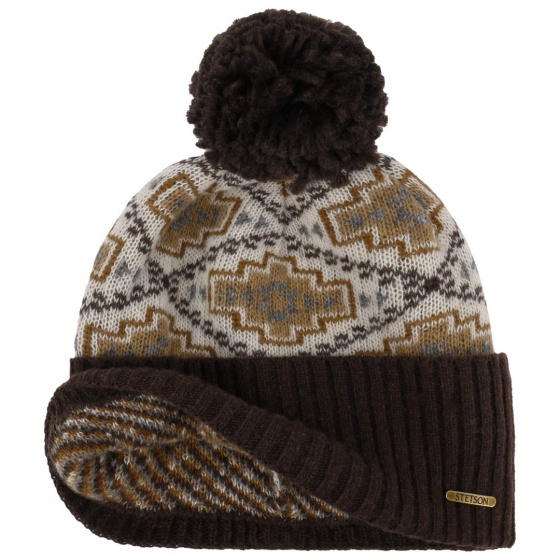 Navajo Wool Beanie Brown - Stetson