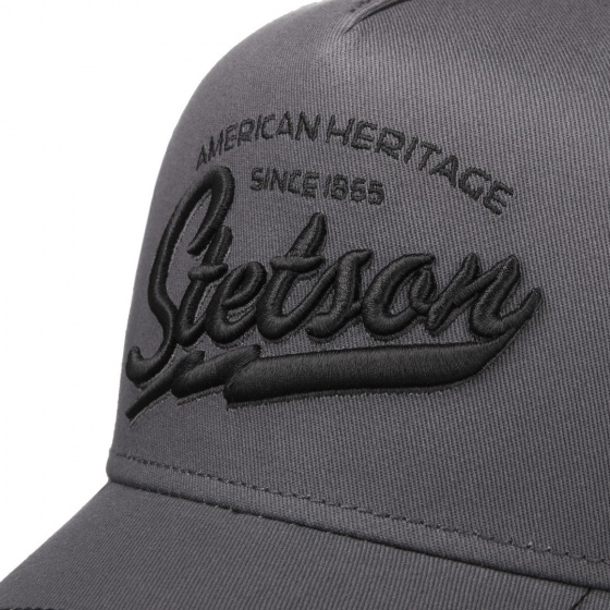 Gray American Heritage Trucker Baseball Cap - Stetson Gray American Heritage Trucker Baseball Cap - Stetson
