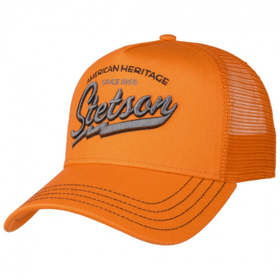 Baseball Trucker Cap American Heritage Orange - Stetson