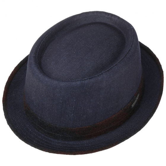 Chapeau Porkpie Check Denim - Stetson Chapeau Porkpie Check Denim - Stetson