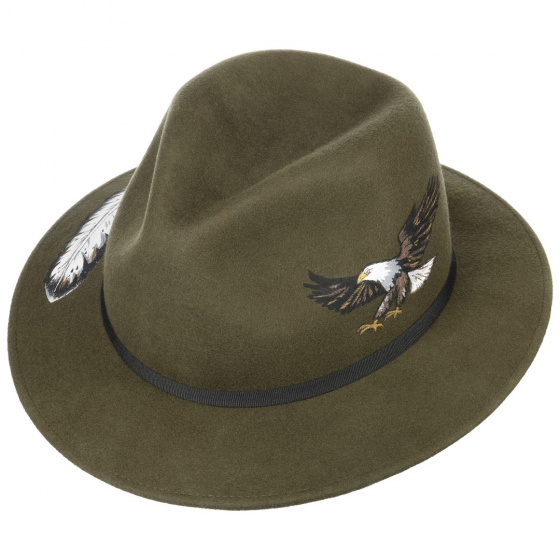 Chapeau Traveller Impérial Feutre Laine Olive - Stetson Chapeau Traveller Impérial Feutre Laine Olive - Stetson