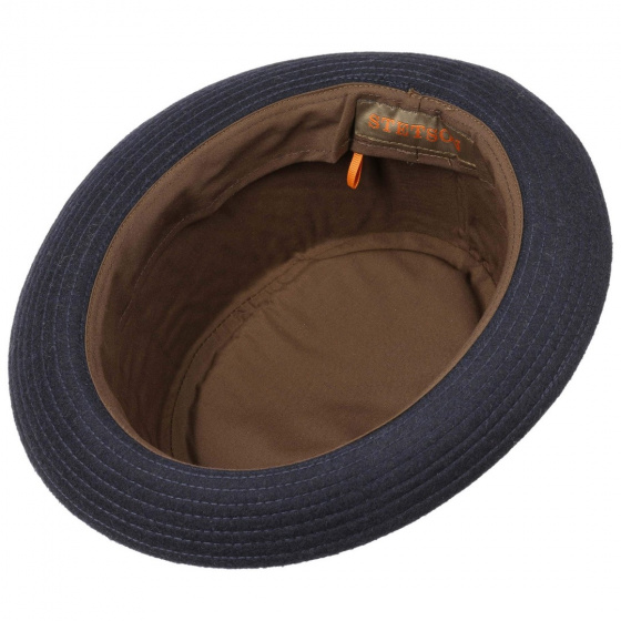 Navy Virgin Wool Berning Pork Pie Hat - Stetson