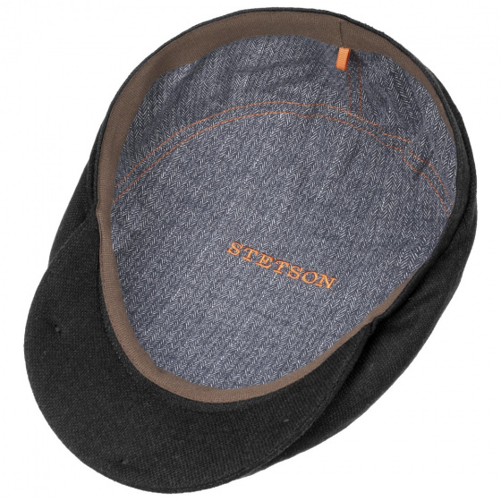Oakland Flat Cap Black Wool - Stetson