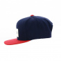 Brixton Rift Snap Back Cap in Indigo and Red