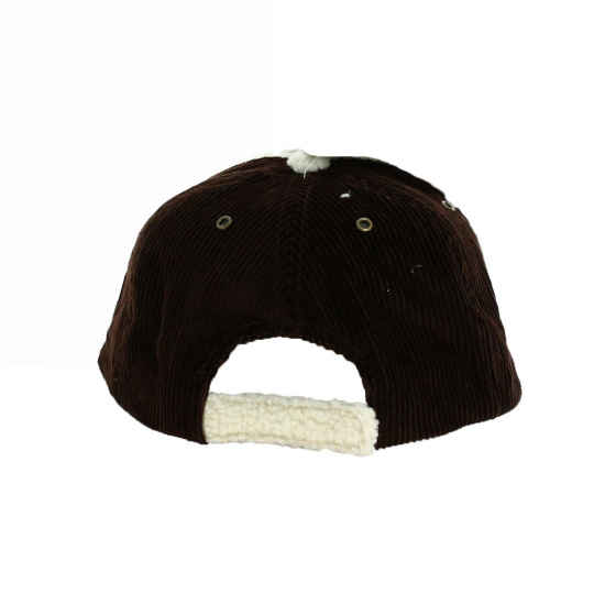 Casquette Cord Coton Marron & Beige - Traclet
